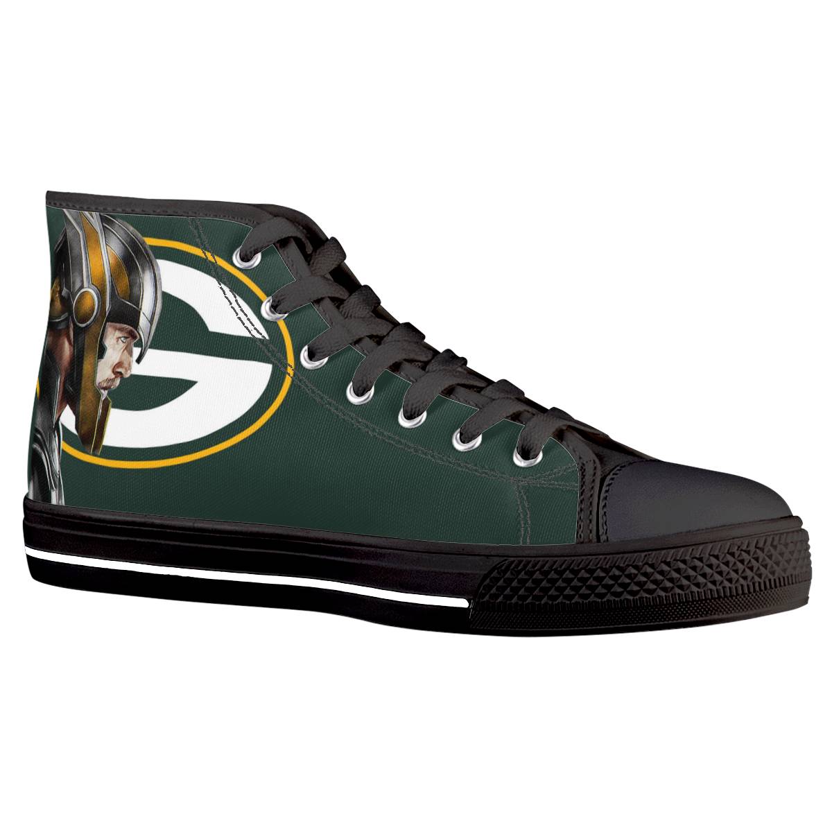 Men's Green Bay Packers High Top Canvas Sneakers 007